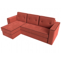 Угловой диван Принстон (микровельвет коралловый коричневый) - Изображение 5